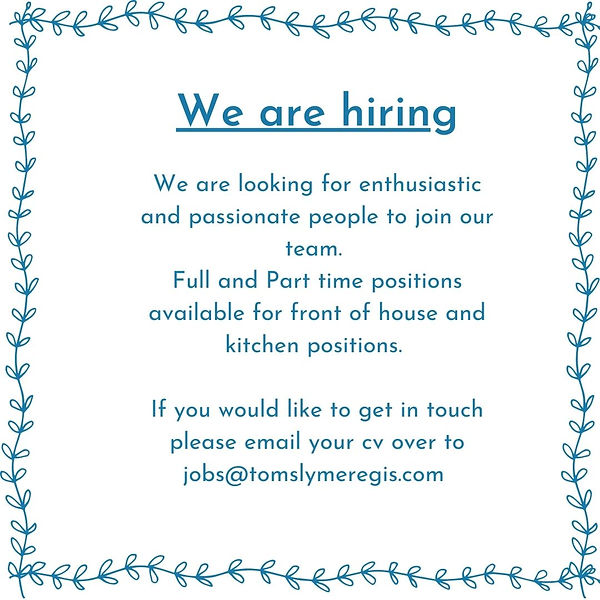 Tom's Lyme Regis Careers